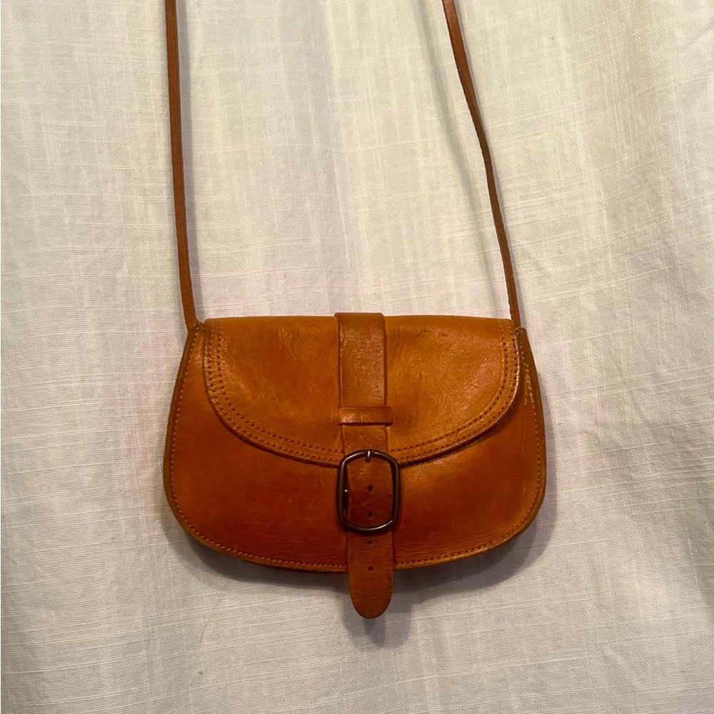 Brown Leather Purse - Over the shoulder - Picture 2 of 5